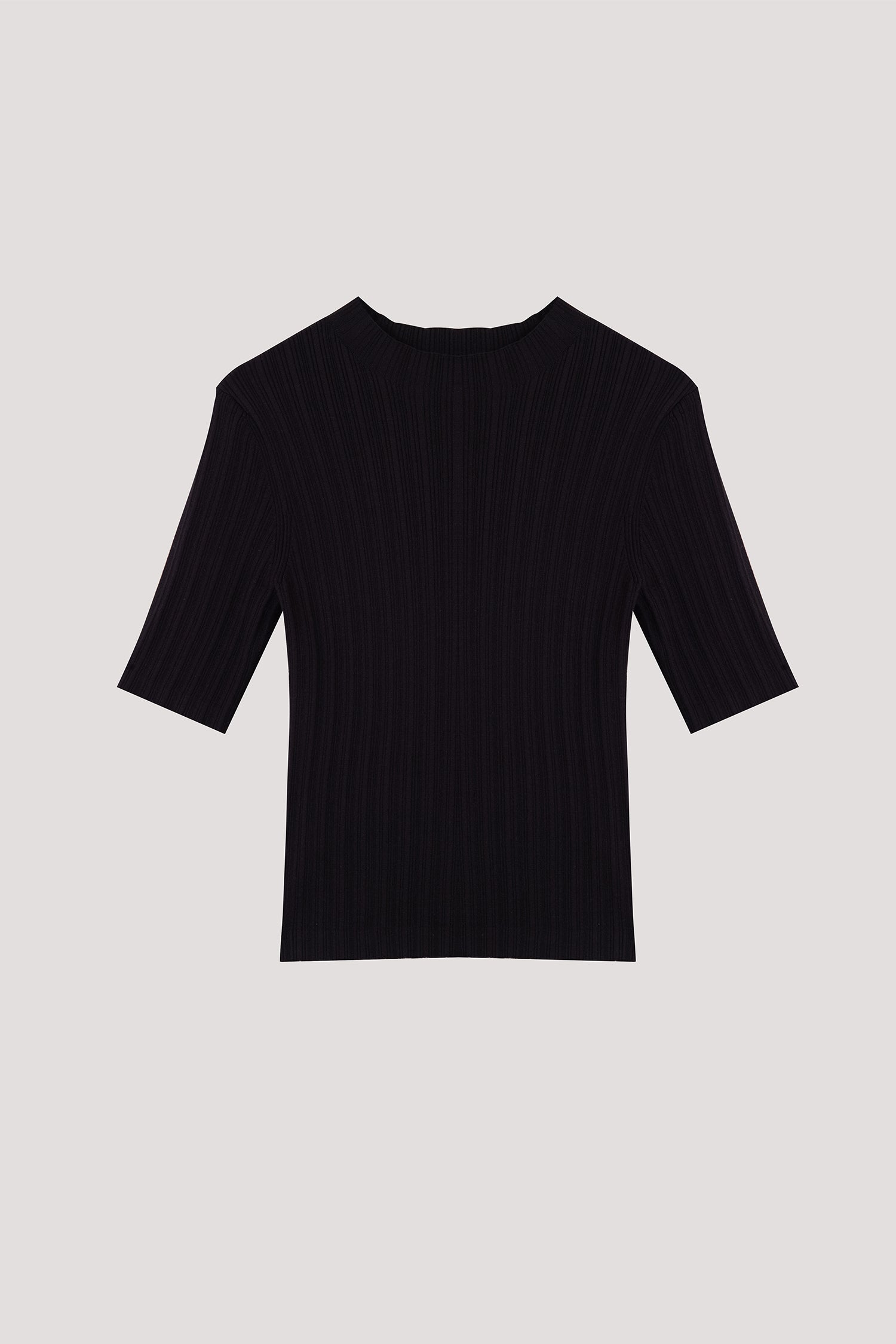 Short Sleeve Ribbed Knit Top