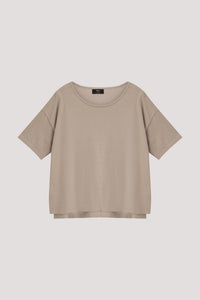 Wide Neck Boxy Knit Top
