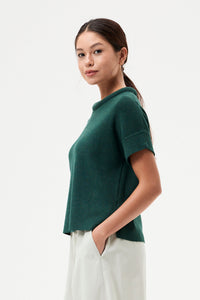 Stuffed Neckline Magyar Knit Top