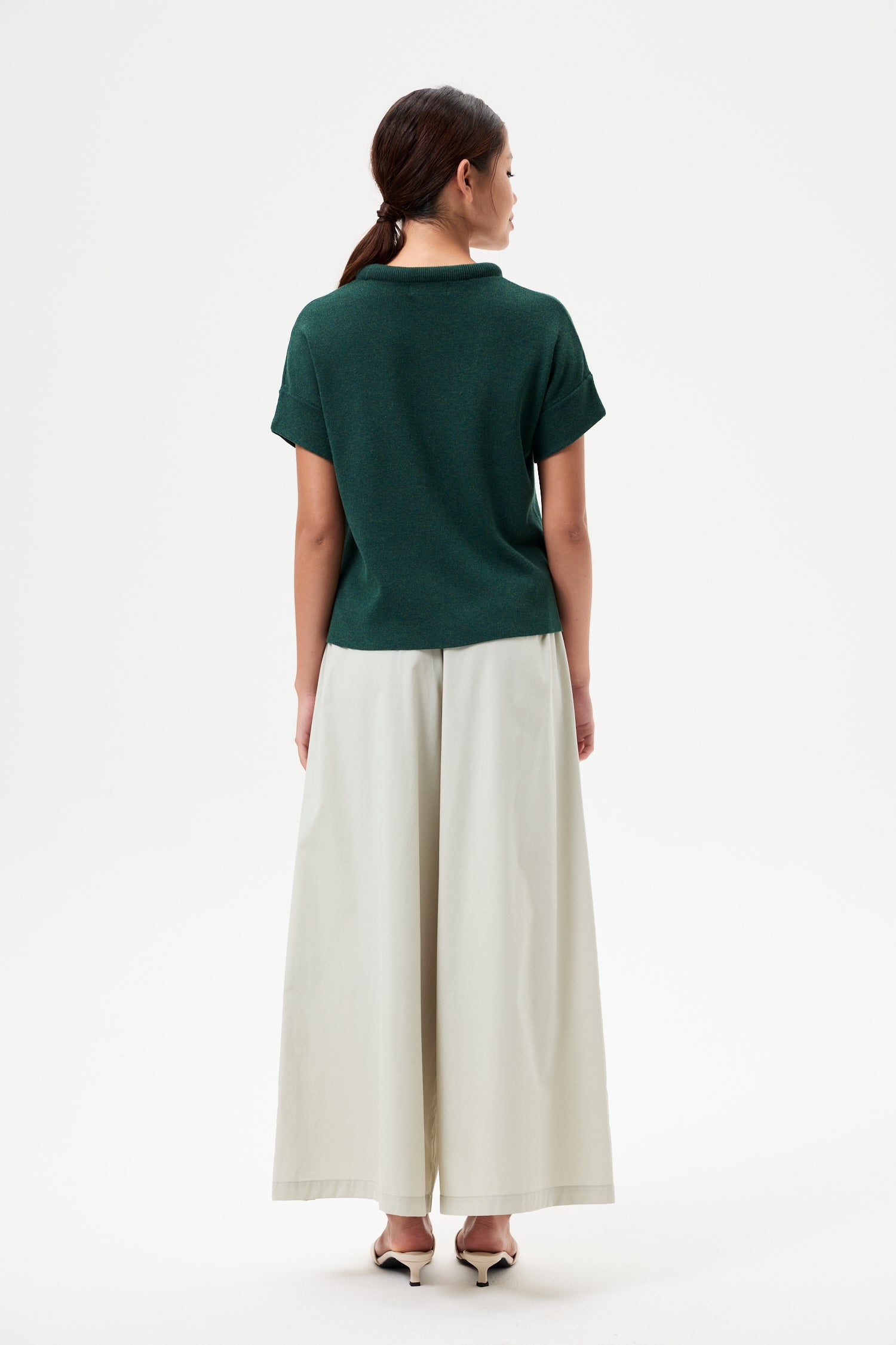 Stuffed Neckline Magyar Knit Top