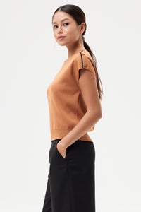 Buttons Piping Magyar Knit Top