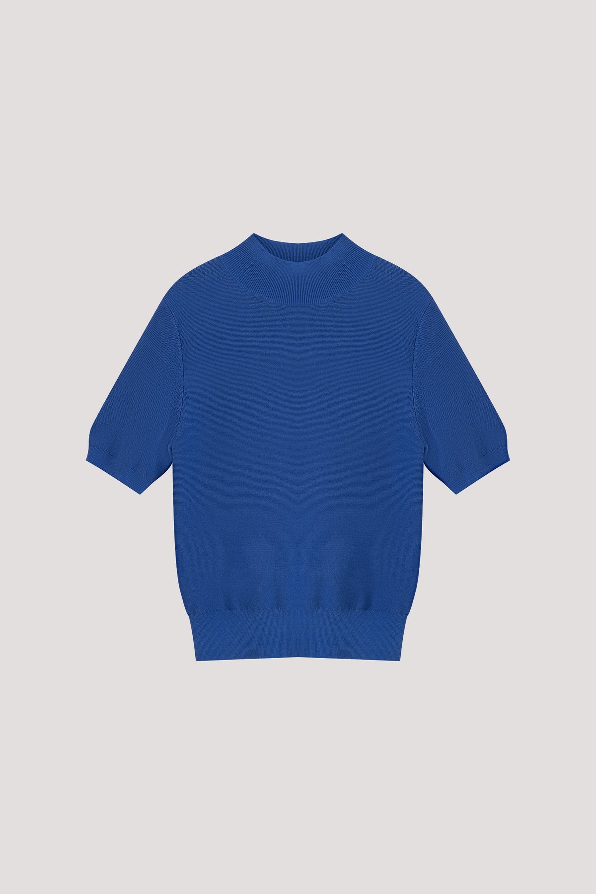High Ribbed Neck Knit Top