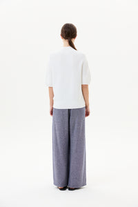 High Ribbed Neck Knit Top