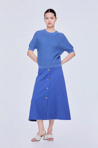 Raglan Sleeve Ribbed Knit Top