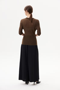 Self-Tie Cord Pleated Pants