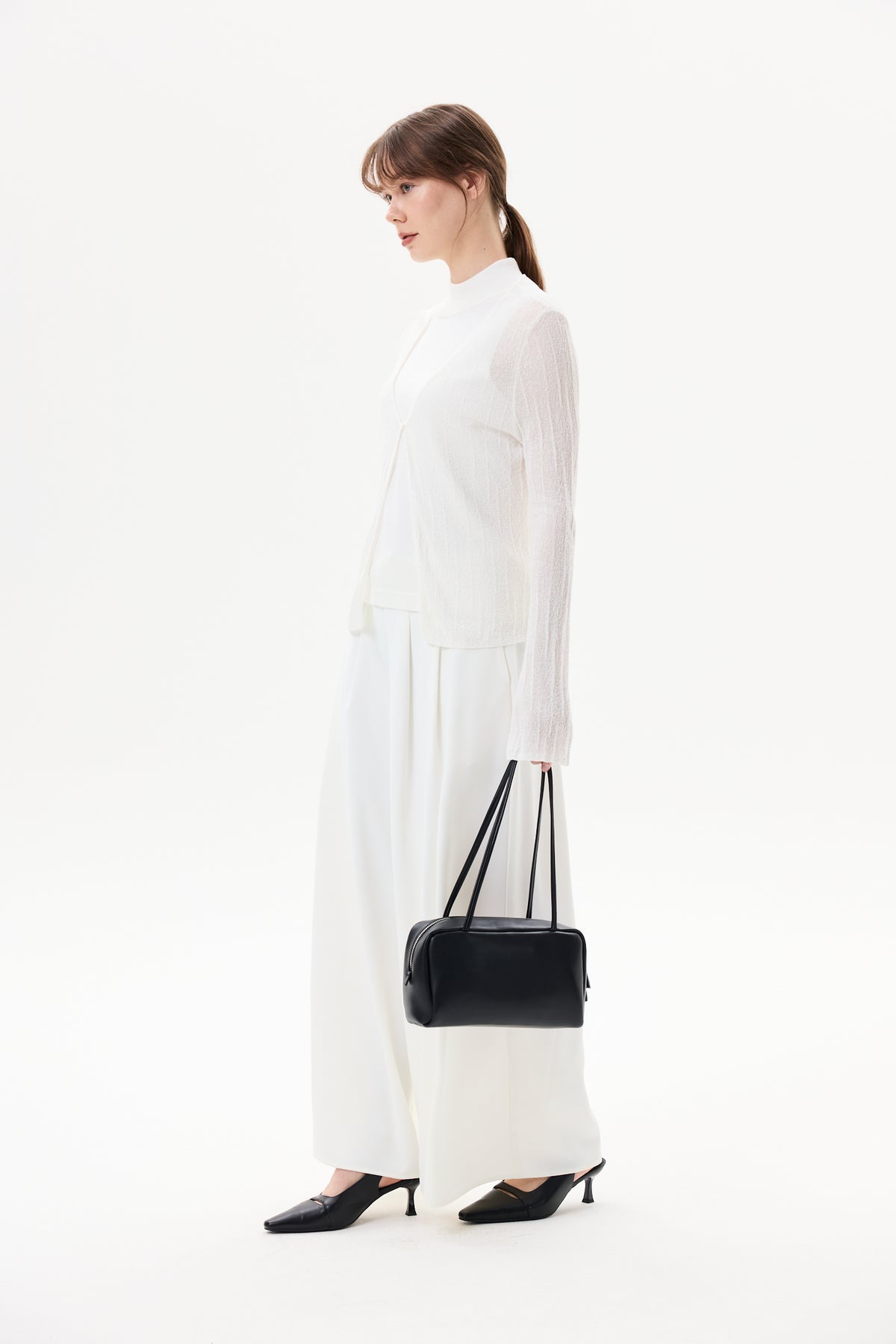 Self-Tie Cord Pleated Pants