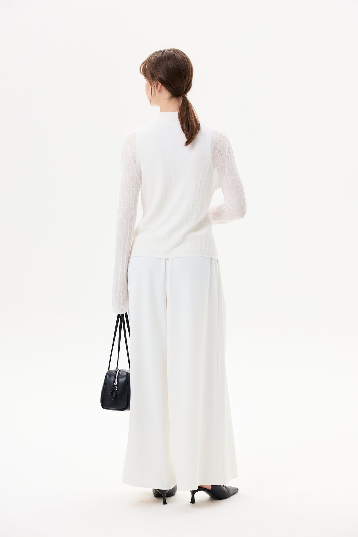 Self-Tie Cord Pleated Pants