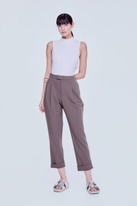 Tapered Folded Cuffs Trousers