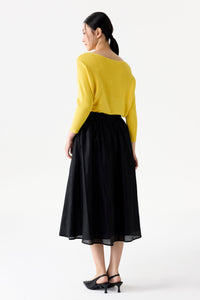 Elasticised Gathered Chiffon Skirt