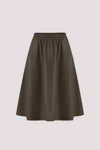 Elasticated Flared Midi Skirt