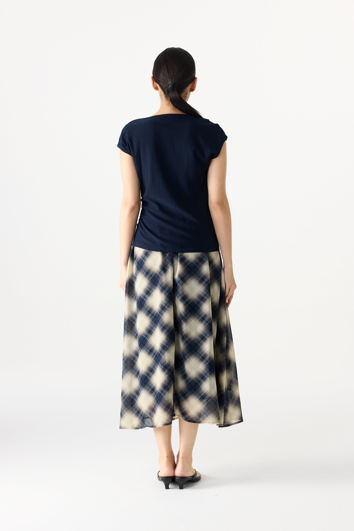 Checks Elasticated Midi Skirt