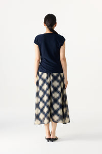 Checks Elasticated Midi Skirt