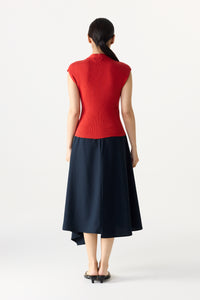 Asymmetrical Midi Wrap Skirt