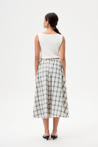Checks Elasticated Midi Skirt