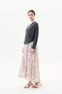 Printed Elasticated Midi Skirt