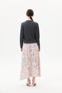 Printed Elasticated Midi Skirt