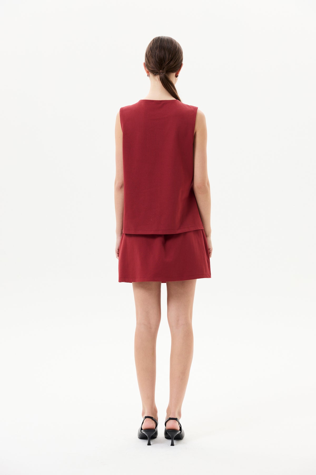 Buckle Strap Twill Mini Skirt