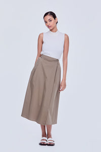 Front Slit Flare A-Line Skirt