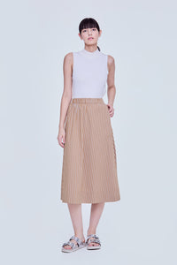 Wide Flare Stripes Skirt