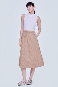 Wide Flare Stripes Skirt