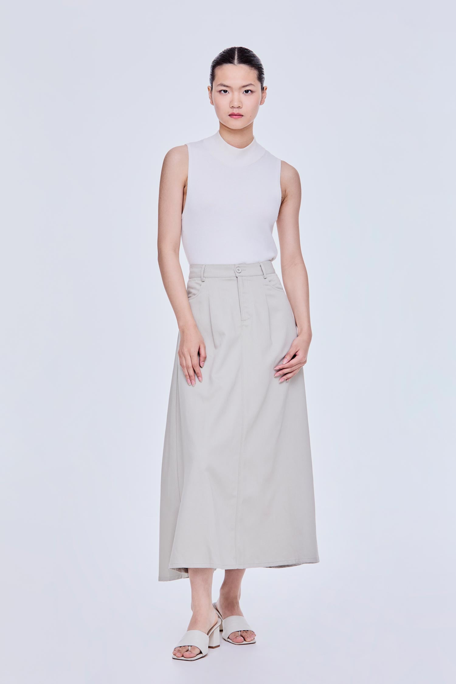 Pleated Flare Skirt