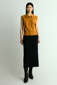 Midi Straight Denim Skirt