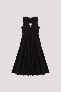 V-Neck Zip Jersey Maxi Dress