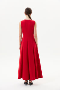 V-Neck Zip Jersey Maxi Dress
