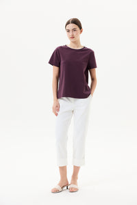 Button Shoulder Tee