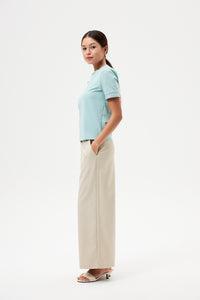 Contrast Puffy Sleeves Top