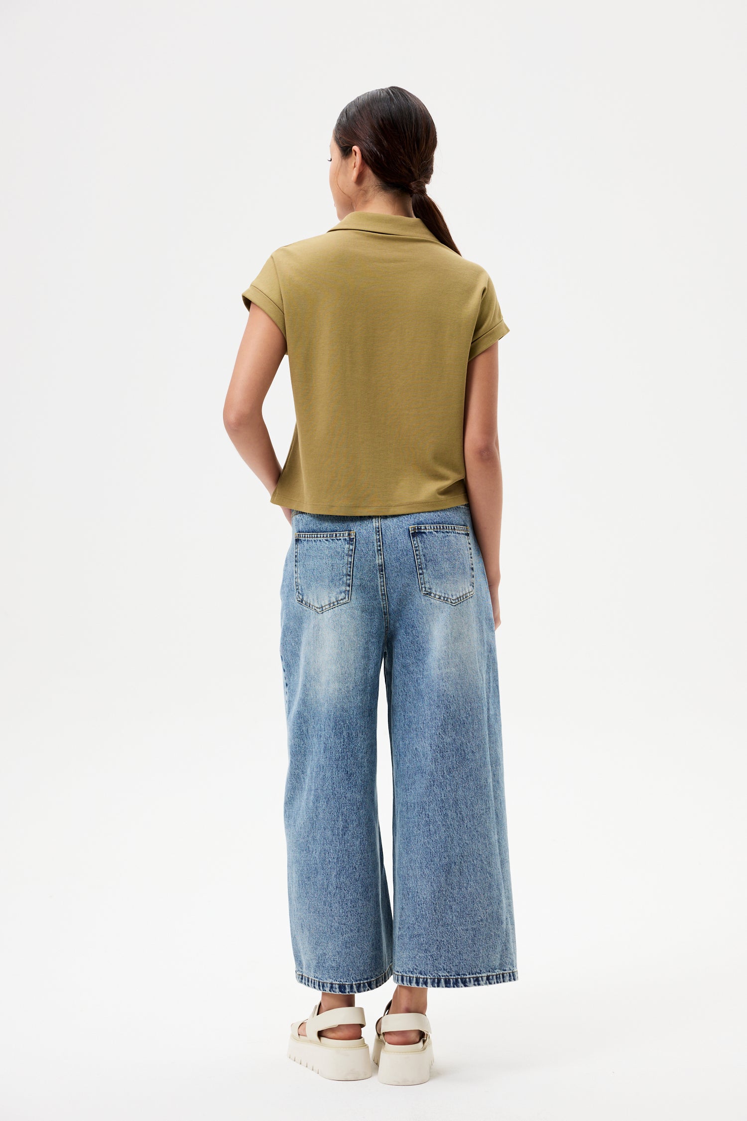 Collared Folded Cuffs Tee