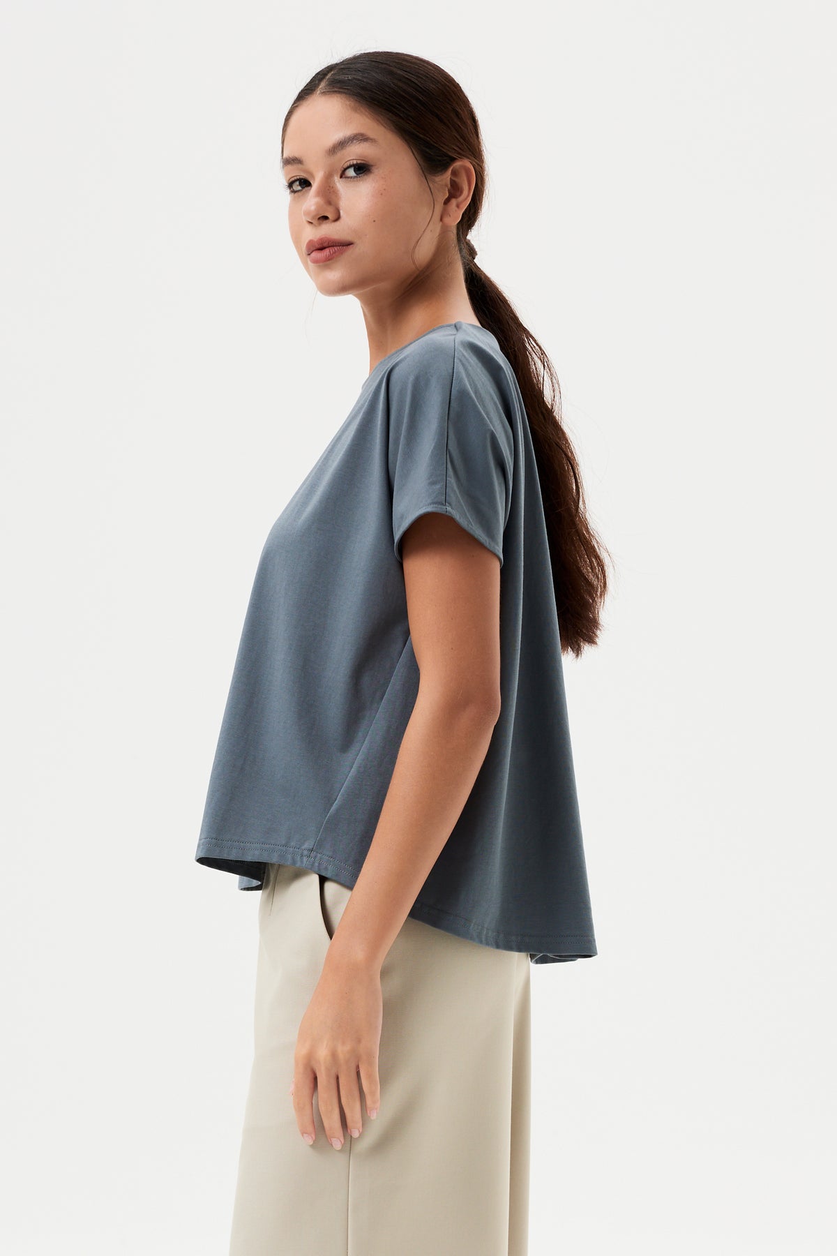 Pleated Back Flare Top