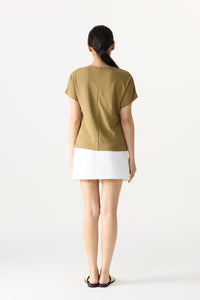 Button-Detail Short Raglan Tee