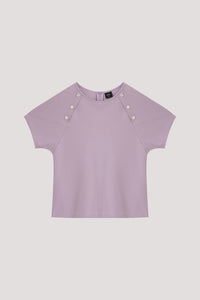 Button-Detail Short Raglan Tee