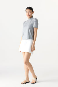 Smocked Neck Jersey Top