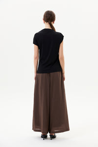 Asymmetric Gathered Brooch Top