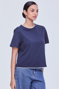 Colour Block Collar Top
