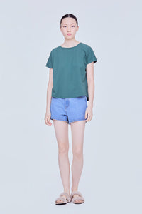 Pleated Back Flare Top