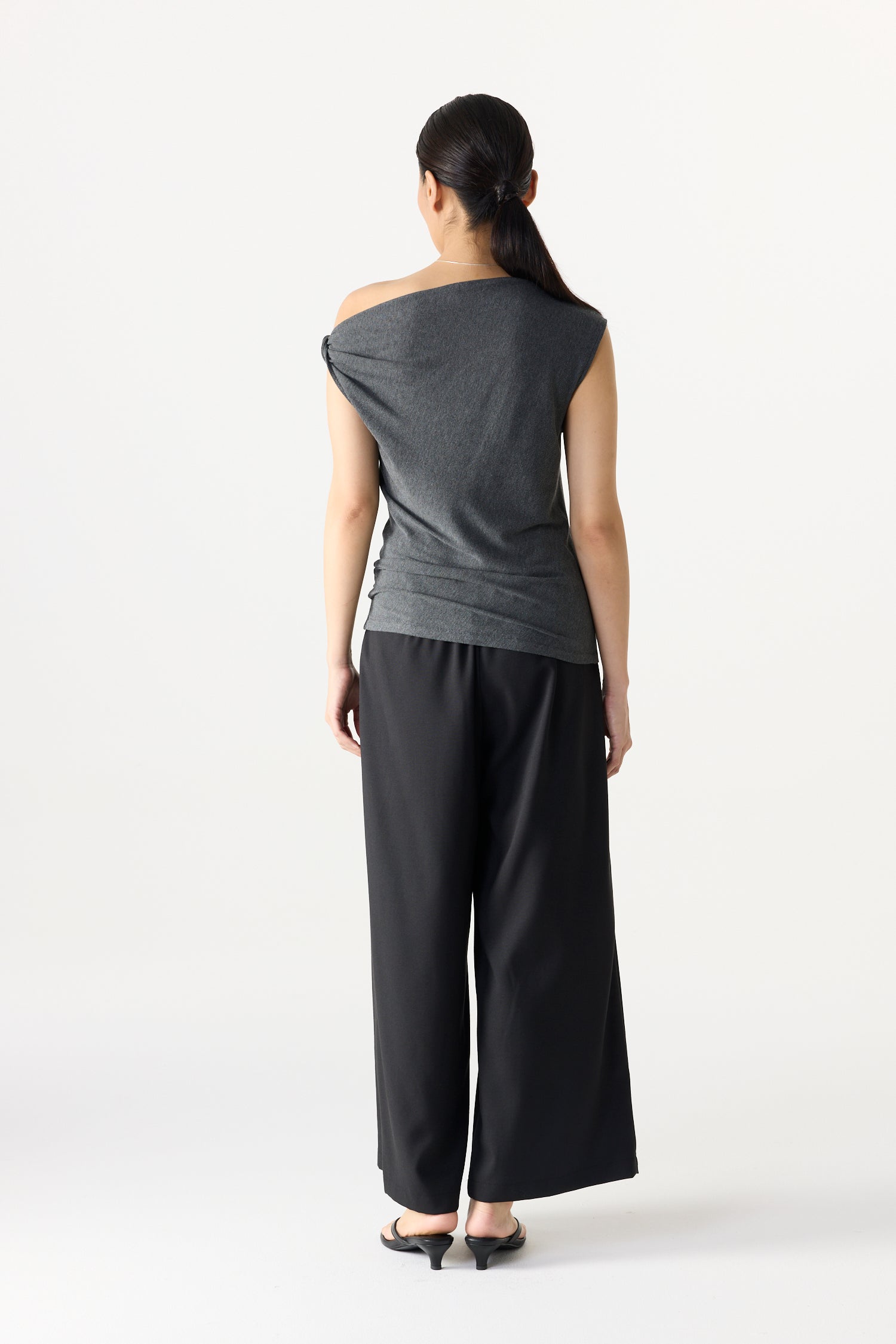 Asymmetrical Jersey Drape Top