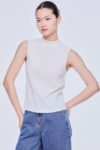 Mock Neck Sleeveless Top