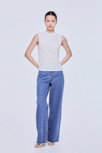 Mock Neck Sleeveless Top