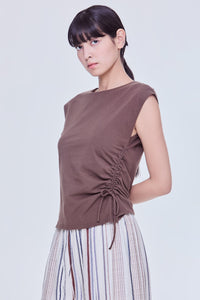 Sleeveless Side Ruched Tee