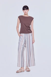 Sleeveless Side Ruched Tee