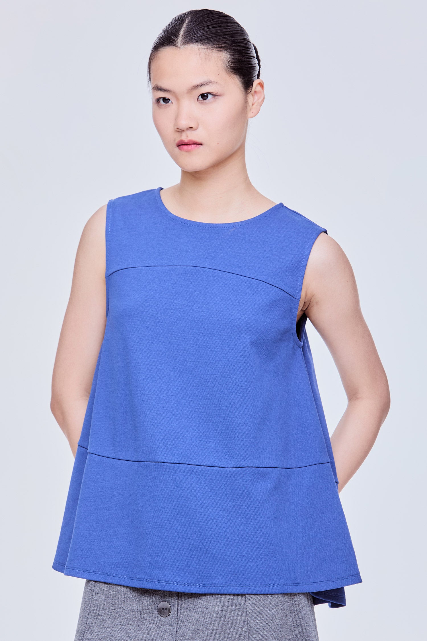Panelled Flare Sleeveless Top