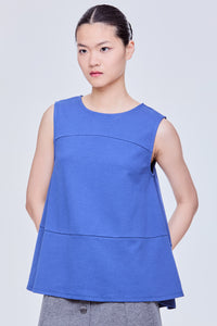 Panelled Flare Sleeveless Top