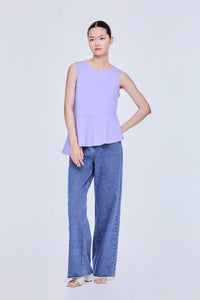 Asymmetrical Peplum Tank Top Tee