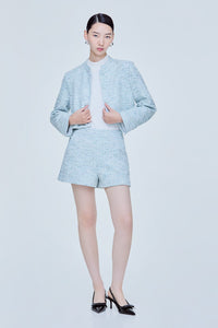 Stand Collar Tweed Jacket