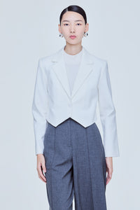Notched Lapel Cropped Blazer