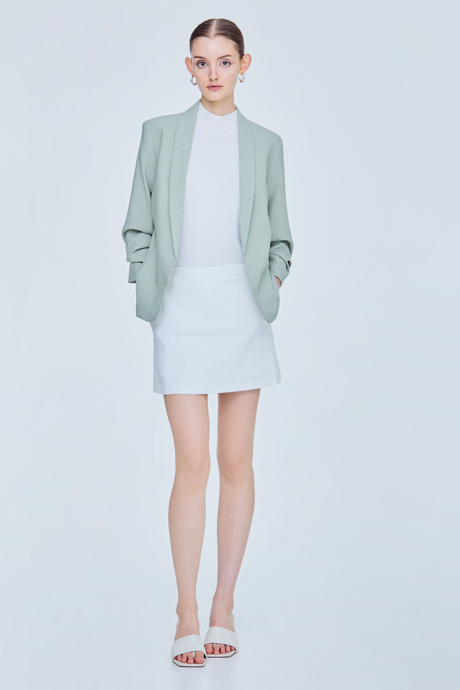 Scrunchy Sleeves Blazer