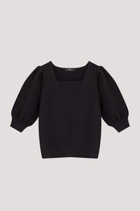 Puffy Sleeve Knit Top